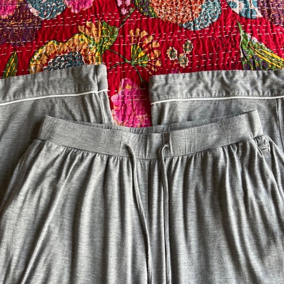 Cozy Earth Women's Bamboo Stretch-Knit Long Sleeve Pajama Set Large Grey - Picture 8 of 10